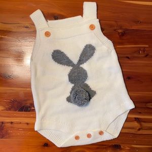 Girls size 70 Bunny Rabbit Romper with a Ball Tail that sticks out